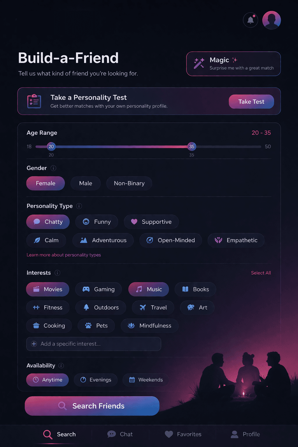 A moody OnlyFriends quiz preview image.